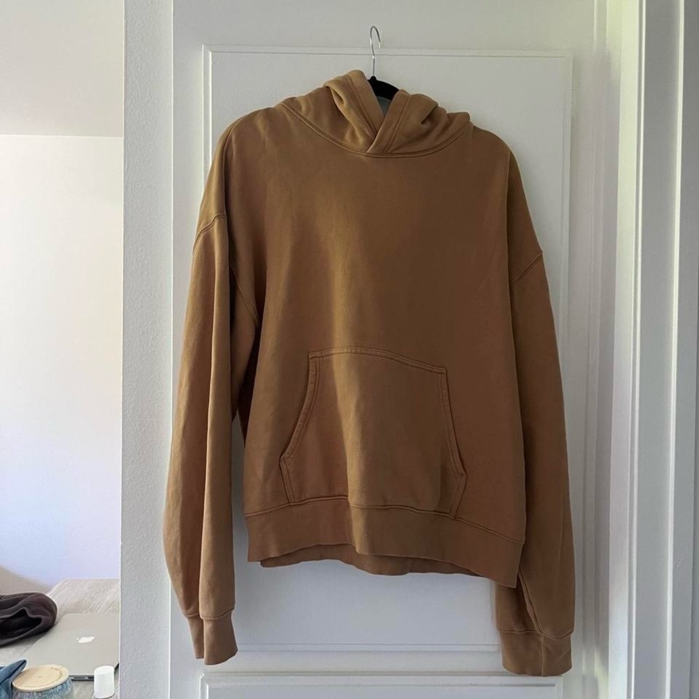 Aritzia TNA Cozy Fleece Hoodie in Tan